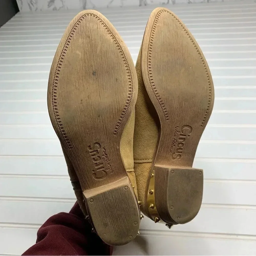 Sam Edelman Holt Camel Suede Leather Ankle Boots